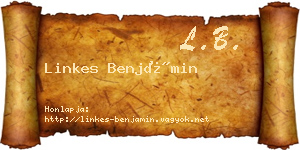 Linkes Benjámin névjegykártya